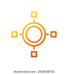 Icono de gráfico degradado amarillo naranja ilustración de negocios elemento vectorial y símbolo perfecto.