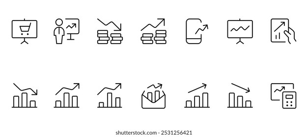 ícone de gráfico, gráfico, ícone de desempenho. vetor. Produtividade simples conjunto de ícones de conceito. Contém ícones como desempenho, meta, sistema, processo e mais, pode ser usado para web, logotipo, UI, UX