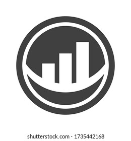 Chart icon Graph vector in circle logo design