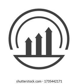 Chart icon Graph vector in circle logo design