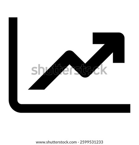 Chart Icon. Chart, Growth, Gain, Increase, Rise, Progress, Profit, Ascend. Vector Icon Illustration