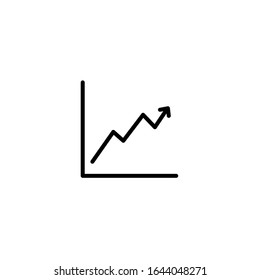 chart icon. growth chart icon. infographic icon. simple, black, flat.