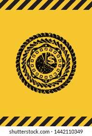 chart icon grunge warning sign emblem. Vector Illustration. Detailed.