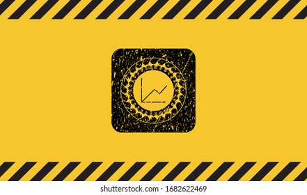 chart icon grunge warning sign emblem. Vector Illustration. Detailed.