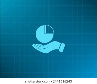 icono de gráfico con la mano, ilustración vectorial. Diseño plano estilo