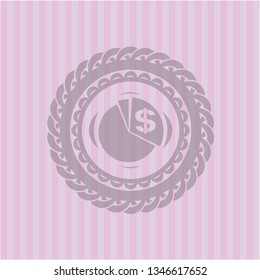 chart icon inside badge with pink background