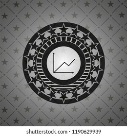 chart icon inside black emblem. Vintage.