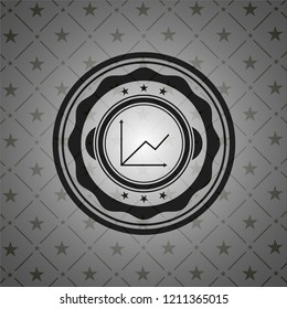 chart icon inside black emblem. Vintage.