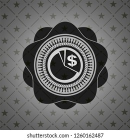 chart icon inside black emblem. Vintage.