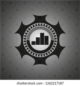 chart icon inside black emblem. Vintage.