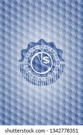 chart icon inside blue hexagon badge.