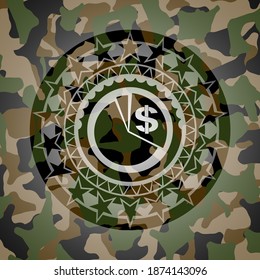 chart icon inside camo emblem. 