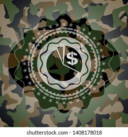 chart icon inside camo texture