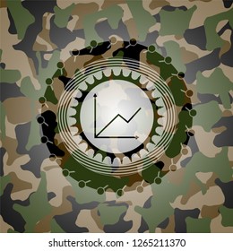 chart icon inside camouflage emblem