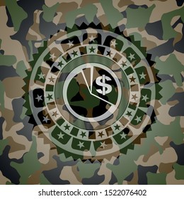 chart icon inside camouflaged emblem
