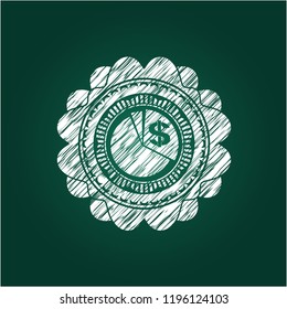 chart icon inside chalk emblem