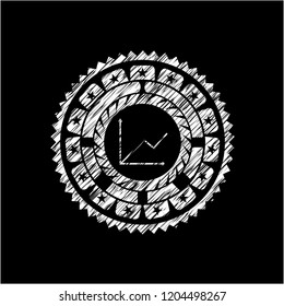 chart icon inside chalk emblem