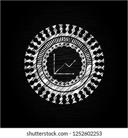 chart icon inside chalk emblem
