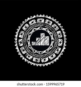 chart icon inside chalk emblem