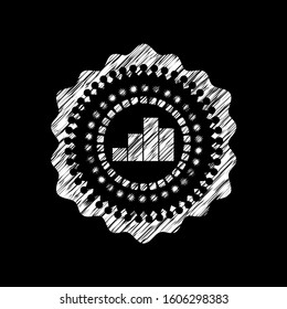 chart icon inside chalk emblem