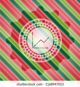 chart icon inside christmas badge background.