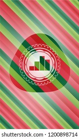chart icon inside christmas badge background.