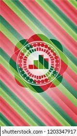 chart icon inside christmas badge.