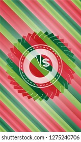 chart icon inside christmas badge.