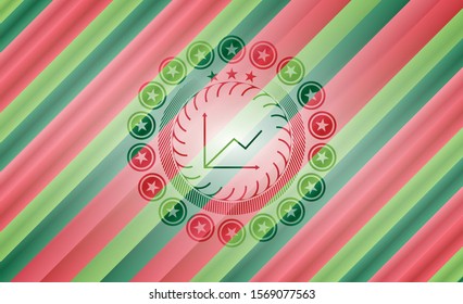 chart icon inside christmas badge background.