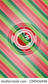 chart icon inside christmas colors badge.