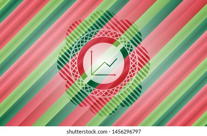 chart icon inside christmas colors badge.