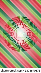 chart icon inside christmas emblem background.