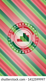 chart icon inside christmas emblem.