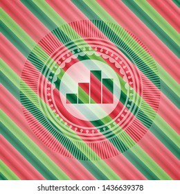 chart icon inside christmas emblem background.