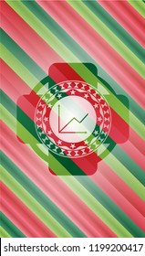 chart icon inside christmas style emblem.