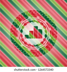 chart icon inside christmas style badge..