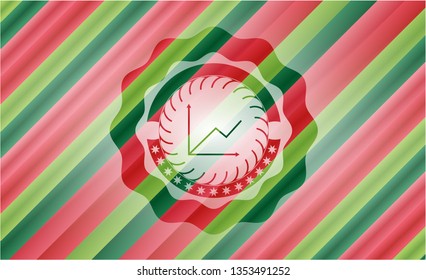chart icon inside christmas style badge..