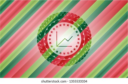 chart icon inside christmas style badge..