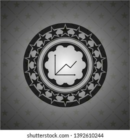 chart icon inside dark emblem. Retro