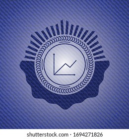 chart icon inside denim background