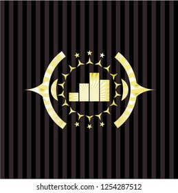 chart icon inside gold badge
