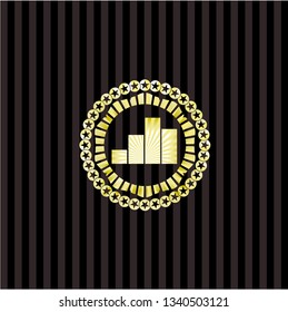 chart icon inside gold badge