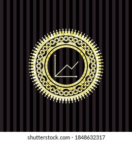 chart icon inside gold badge. 