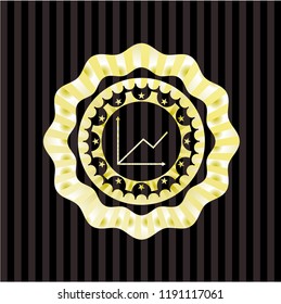 chart icon inside gold emblem or badge