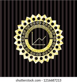 chart icon inside gold emblem or badge
