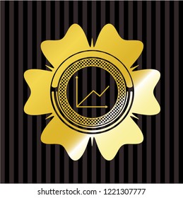 chart icon inside gold emblem or badge