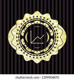 chart icon inside gold emblem or badge