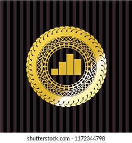 chart icon inside gold shiny emblem