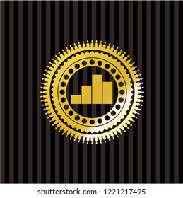 chart icon inside gold shiny emblem