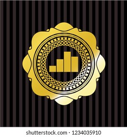 chart icon inside gold shiny emblem